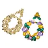 Moda Europea y Americana Exagerados Pendientes de Guirnalda Cuadrada con Diamantes de Colores para Mujer Pendientes de Pedrería de Color Mixto Retro Francés Pendientes
