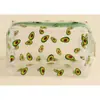 Bolsa cosmética transparente linda con estampado de frutas, bolsa de almacenamiento portátil para mujer, impermeable, bolsa de regalo, estuche, pvc, jalea transparente