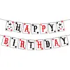 Nuevo Banner de Decoración de Cumpleaños de Póker de Casino, Decoración de Fiesta de Cumpleaños de Juego Guirnalda de Fondo con Banderines de Póker