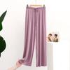 Pantalones de Pierna Ancha de Algodón Estilo Coreano Aspecto Delgado Sueltos de Modal Caídos Cintura Alta Talla Grande Cómodos Elegantes Casuales