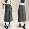 Moda de otoño nueva falda de maternidad estilo coreano suelta de longitud media línea A versátil adelgazante falda tipo paraguas