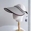 Chapéu Aberto Fashion e Versátil com Bordas Contrastantes para Mulheres, Chapéu de Sol Protetor UV para Uso Externo no Verão, Chapéu de Sol para Férias e Deslocamento