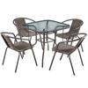 Mesa y silla de exterior de ocio silla de plástico tipo ratán patio negociación silla de respaldo simple balcón exterior silla de comedor de ocio