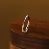 Anillos de Pareja de Plata Pura S999 con Nudo de Bambú, Anillos Abiertos a Juego Simples y Únicos, Anillos Creativos de Plata Maciza para Novios de la Infancia, Venta al por Mayor