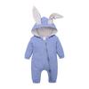 Primavera y Otoño Pascua Niños y Niñas Orejas de Conejo Una Pieza Hassel con Cremallera de Borde Inclinado Mono de Algodón Lindo Camisa para Escalar