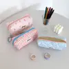 Estuche de Lápices Cuadros de Aspecto Elegante Hisocute, Estilo Coreano con Lazo, Estuche Portátil para Lápices y Papelería, Bolsa de Almacenamiento para Borradores de Estudiante
