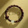 Pulsera de sándalo verde natural para hombre, con cuentas de bambú, pulsera de gran altura, ideal como regalo para estudiantes.