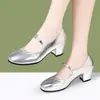 Sapatos Mary Jane femininos de bico redondo e salto grosso, com enfeites de strass, design de tira única, abertura rasa, estilo retrô, estética delicada, e são versáteis, confortáveis e adequados para o uso diário.