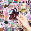 Explosão Série Crânio 50 Meninas Adesivos Decorativos Impermeáveis de PP Personalidade Bruxa de Cabelo Roxo Adesivos Amazon Transfronteiriço Suave