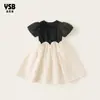 Ropa Infantil Yingsibo Verano Nuevo Estilo Vestido Princesa Manga Abullonada Estilo Hepburn Vestido Infantil Vestido Niñas