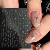 Pegatinas de Uñas Hexagrama de Moda Estilo Ins Foil Dorado y Plateado Adhesivas Delgadas Flexibles Calcomanías para Uñas