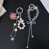 Coleção Original de Luxo Leve Brilhante Diamante Cristal Laço Cordão para Celular Pingente de Franja Chaveiro Charme para Bolsa