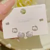 Set de Aretes Delicado y Exquisito con Aguja de Plata S925, Estilo Nuevo, Lujo Ligero, Sensación de Alta Gama, Tres Pares de Aretes de Circonia Super Brillantes para Mujer