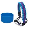 Alça de Corda Paracord para Garrafa de Água em Estoque Transfronteiriça, Manga Portátil para Copo Espacial, Alça de Transporte de Copo com Manga de Base de Silicone para Garrafa de Água Portátil ao Ar Livre