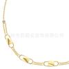 Aço titânio banhado a ouro 18K design europeu e americano pequeno bloqueio diamante clavícula corrente personalizado moda ins colar vento P193037