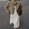 Chaqueta de manga larga de color liso abotonada casual para mujer, estilo europeo y americano, para ir al trabajo, ropa de mujer, otoño e invierno 2025, estación independiente de Amazon