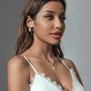 Transfronterizo Caliente Brillante Moda Lujo Ligero Alta Gama Collar Aretes Diamante de Imitación Gota de Agua Colgante Accesorios Damas Baile