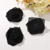 Nuevo estilo chino flor borde quemado organza rosa seco diy horquilla hecha a mano tocado prendedor accesorios para ropa al por mayor