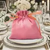 Bolsa de satén para dulces de boda con bolsillo para regalo a mano bolsillo con cordón de satén para regalo a mano bolsa de satén para dulces