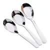 Cuchara de Acero Inoxidable, Cuchara Sopera de Fondo Plano, Cuchara para Comer Estudiante Estilo Japonés y Coreano, Cuchara Utensilio de Hotel Estilo Palacio, Cuchara Cuadrada para Cubiertos Occidentales