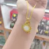 Pingente Cadeado de Jade Hetian com Incrustação de Cobre Gato da Sorte Pingente de Jade Masculino e Feminino Acessórios DIY Fabricante de Transmissão ao Vivo Atacado