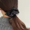 Elástico de Cabelo Leve de Gaze com Babados Estilo Dongdaemun Coreano, Corda de Cabelo de Rede de Alta Qualidade para Coque