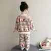 Pijama de niña para otoño e invierno, cárdigan de franela, conjunto de forro polar de coral, ropa de estar cálida de invierno para niña pequeña