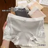 Ropa Interior de Algodón Puro Pequeña Dulce con Encaje para Niñas 2025 Nuevo 10A Antibacteriana Entrepierna Extendida Cintura Media Boxer Briefs al por Mayor