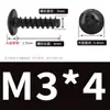 Tornillo Autorroscante M2M3M4M5 Negro Hierro TB Cabeza Plana Grande Cola Plana Cabeza Paraguas Cabeza Champiñón Cola de Corte TT Cola Fresada Tornillo