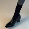 Nuevos mocasines de tacón grueso estilo francés inspirados en el cuerpo de bomberos para mujer, con estilo retro británico y diseño slip-on, 2026