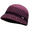 Sombrero de invierno para mujeres de mediana edad y ancianas, sombrero tejido de lana con ala ancha, cálido de piel de conejo, con forro de terciopelo y grueso para señoras mayores.