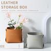 Venda quente transfronteiriça Nordic Cosmetic Leather PU Storage Pen Conner Desktop Diversos Dobrável Controle Remoto Balde de Armazenamento de Diversos