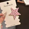 Grampo de cabelo elegante com bolinhas estilo coreano para franja, presilha lateral floral de luxo leve, acessório de cabelo tipo bobby pin