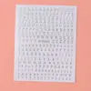Pegatinas 3D estéreo transfronterizas de nuevo diseño con borde plateado para decoración de uñas, con 12 colores de letras inglesas, disponibles en varios tamaños, y son pegatinas removibles para decoración de uñas.