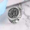 2024 nuevo anillo dominante anillo de león anillo abierto para hombre moda europea y americana retro antiguo