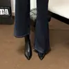 Botines Súper Bonitos 2025, Elegantes Botines de Tacón Alto con Punta Aguda para Mujer, Botines Negros Delgados de Tacón de Aguja para Mujer, Forrados de Felpa para Otoño e Invierno
