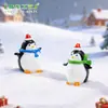 Pinguim de Natal Fofo Paisagem em Miniatura Cena de Neve Decoração Chaveiro Pingente Pinguim Antártico Pequeno Animal
