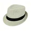 Sombrero de caballero transpirable estilo británico con protección solar, sombrero jazz de fibra única de papel con ala corta, sombrero vintage unisex