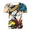 Amazon Comercio Exterior Explosiones Camiseta Impresión 3D Tendencia Europea y Americana Camiseta de Manga Corta para Hombre Una Pieza Camiseta Casual para Hombre