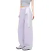 Calça Feminina de Verão com Cadarço, Perna Larga, Cintura Alta, Emagrecimento, Solta, Casual para Pessoas Baixas e Textura, Calça Reta Yamamoto