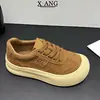 Zapatos de Lona con Cordones Puntiagudos Estilo Retro Piel Genuina para Mujer Suela Gruesa Súper Suave Zapatos Blancos Feos Lindos Zapatos para Mujer Zapatos Deportivos Casuales