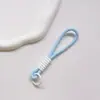 Pulseira de Pulso Trançada Estilo Ins com Cordão Amarrado Corda Curta de Silicone Pingente Anti-Perda para Celular Dopamina