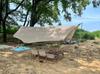 Tienda de campaña grande para exteriores, toldo grande, para acampar, picnic, pegamento negro, resistente al viento, ultraligera, portátil, suministros y equipo.
