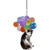 Divertido colgante acrílico de gato y perro con forma de globo, colgante para interior de coche, llavero, accesorios, colgante para decoración del hogar