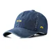 Sombrero de Algodón Denim Estilo Vintage con Visera Curva Versátil para Exteriores Moderno Sombrero para Pareja que Adelgaza la Cara Protector Solar Gorra de Béisbol Gorra Bordada de Pico de Pato