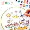 Abanico en Blanco Pintura para Niños DIY Abanico Abanico Redondo en Blanco Abanico de Palacio Abanico Redondo Abanico de Papel Pintado a Mano Pequeño Abanico Plegable Abanico para Pintar