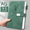 Cuaderno de negocios A5 al por mayor de cuero con hebilla, bloc de notas grueso de alto valor, cuaderno B5 pequeño.