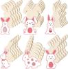 Conejo de madera en blanco con forma de animal, artesanía decorativa colgante para Pascua, manualidades de bricolaje, decoración, pintura, grafiti.