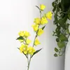 Flores artificiais para atacado salão de casamentos hotel amarelo casamento arco de flores artificiais decoração de fundo flor artificial amarela