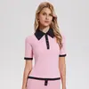 Conjunto Esportivo Casual Retro de Cor Contrastante para Mulheres, Saia Plissada de Tênis e Golfe da Moda, Colete, Calça de Yoga, Roupa Fitness